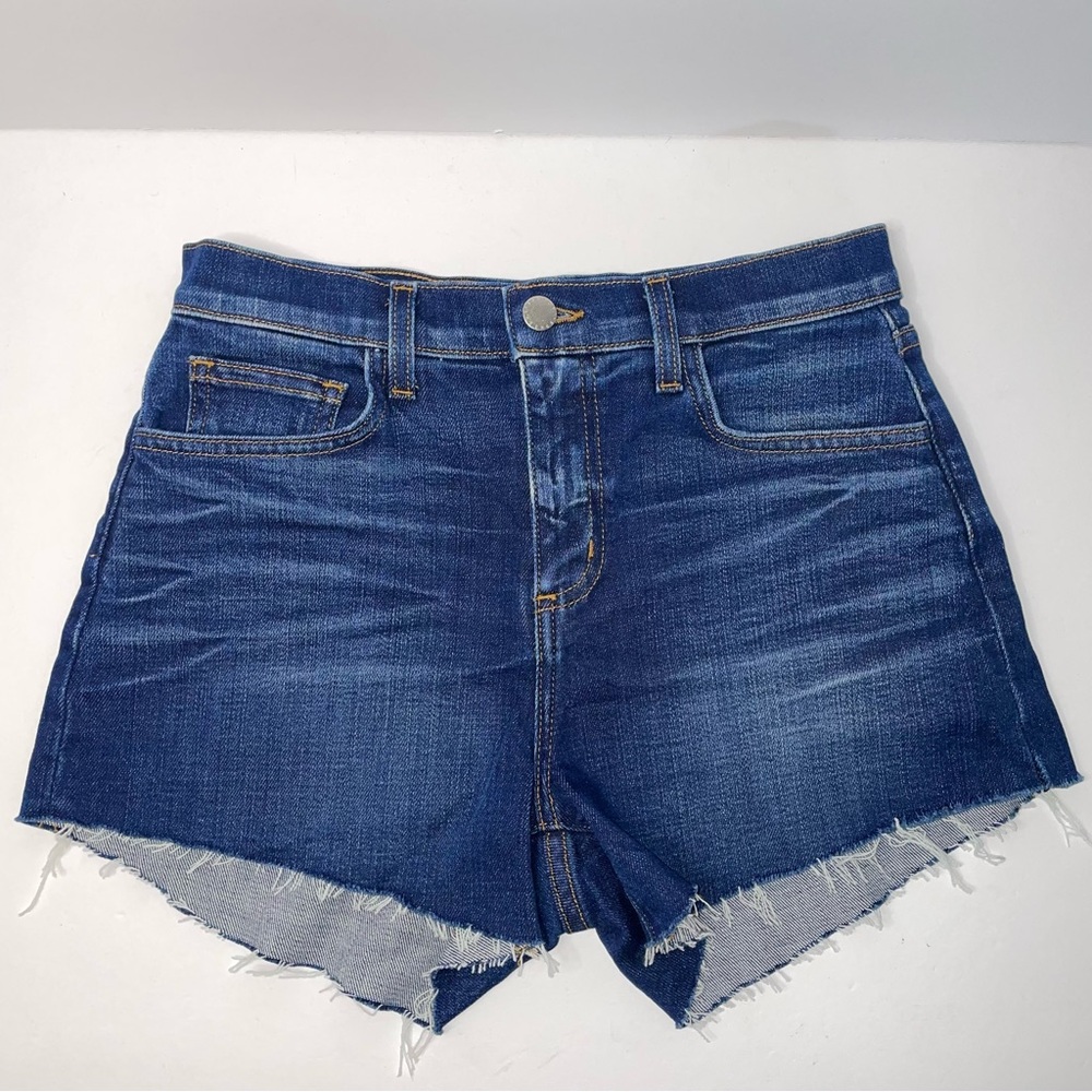 L’agence Ryland Raw Hem Denim Shorts